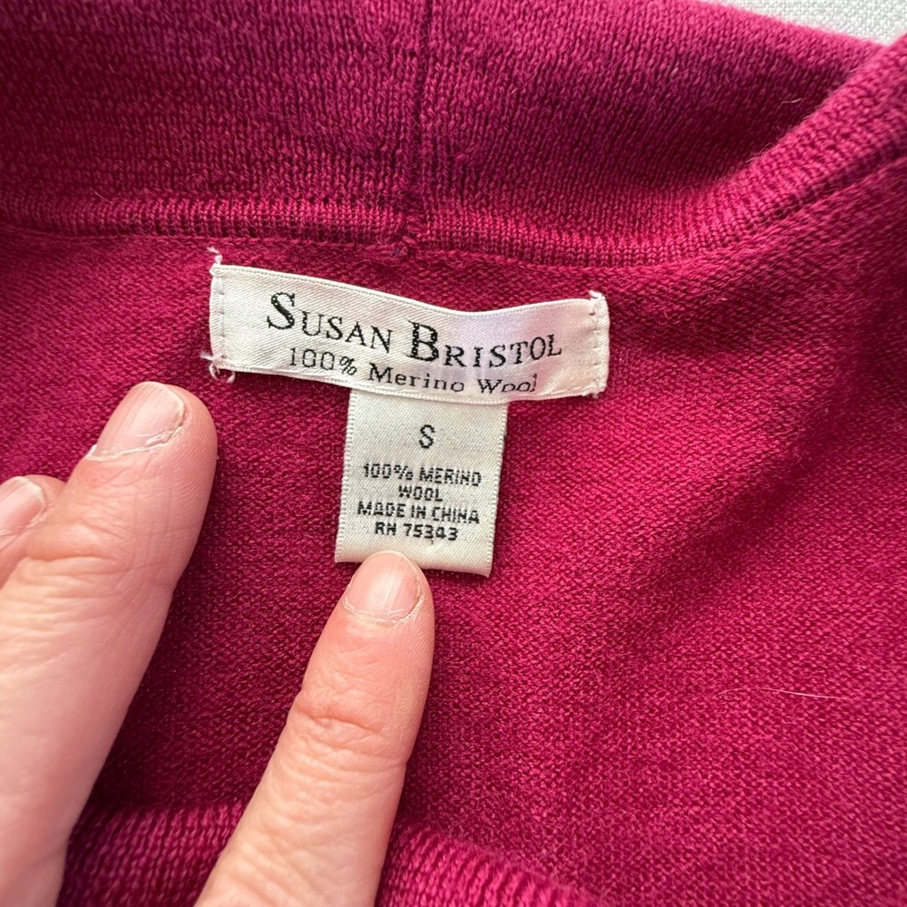 Susan Bristol 100 Percent Merino Wool‎ Sweater Pink Cowl Neck Womens Small - Picture 4 of 7